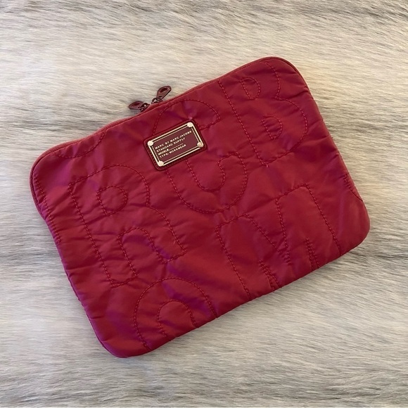 Marc By Marc Jacobs Handbags - Marc By MARC JACOBS Dark Pink Logo Laptop Tablet Tech Bag 13 x 10 Nylon Padded